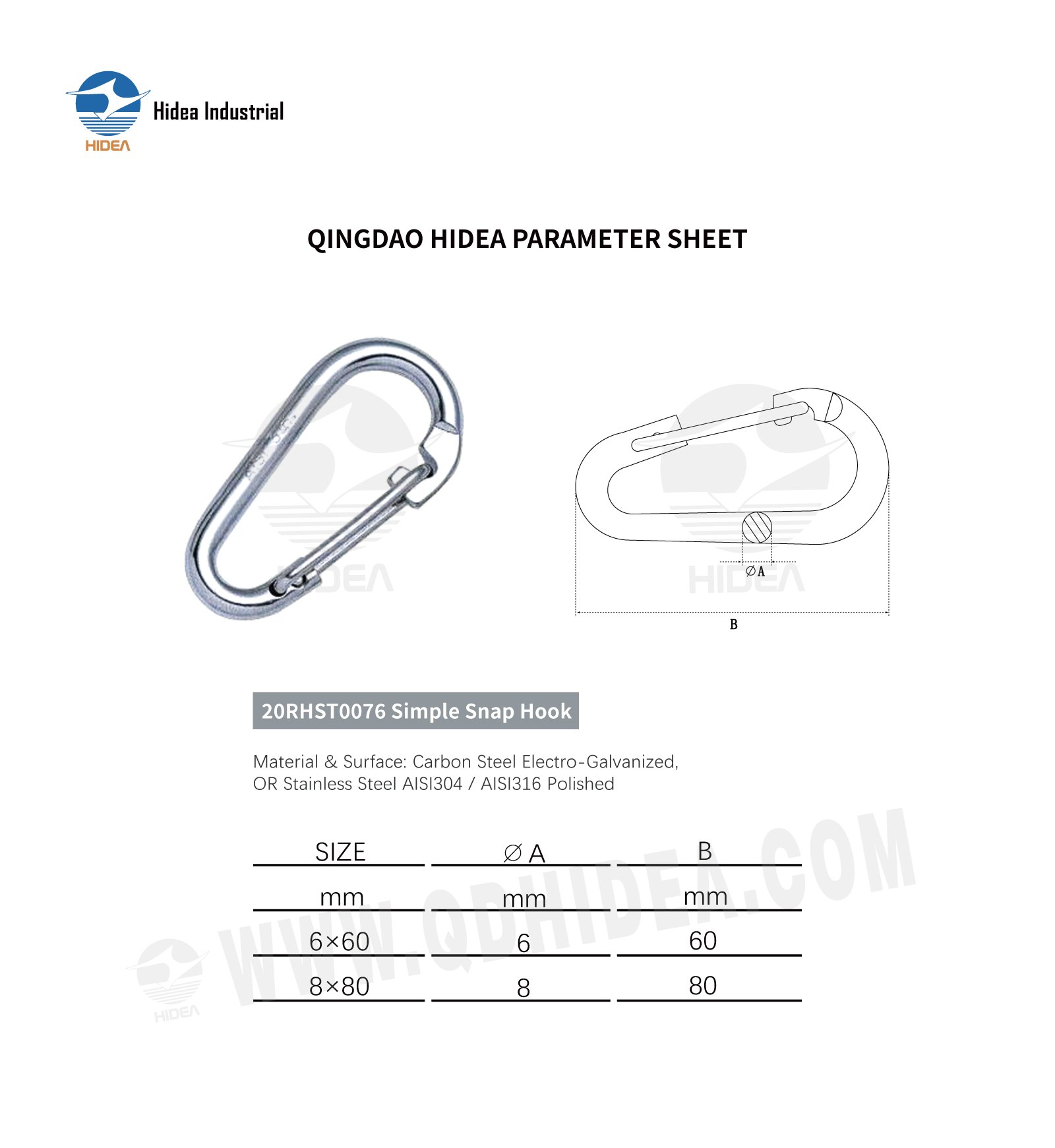 HIDEA Eyeless Spring Snap Hook
