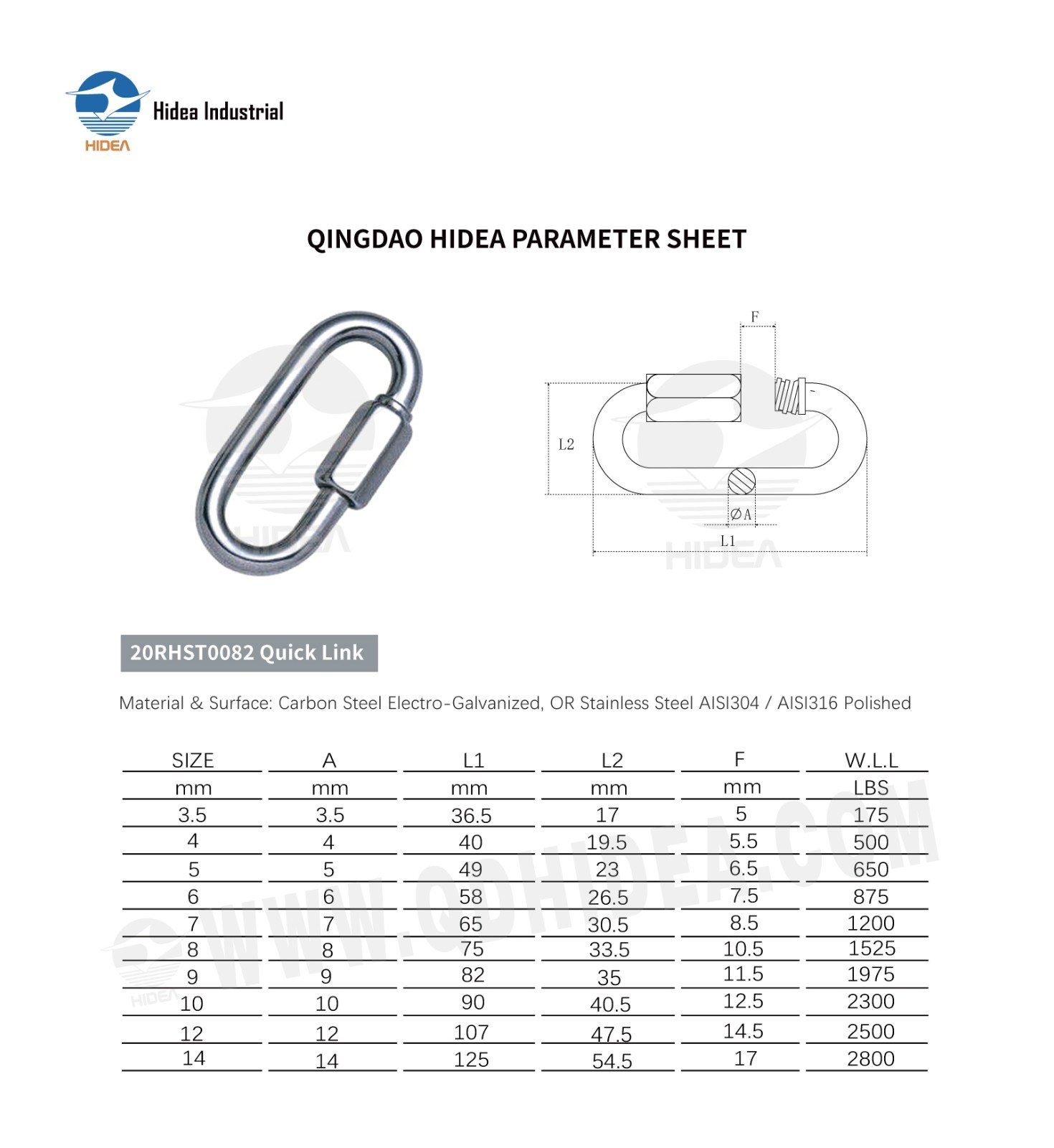 HIDEA Standard Screw Quick Link Connector