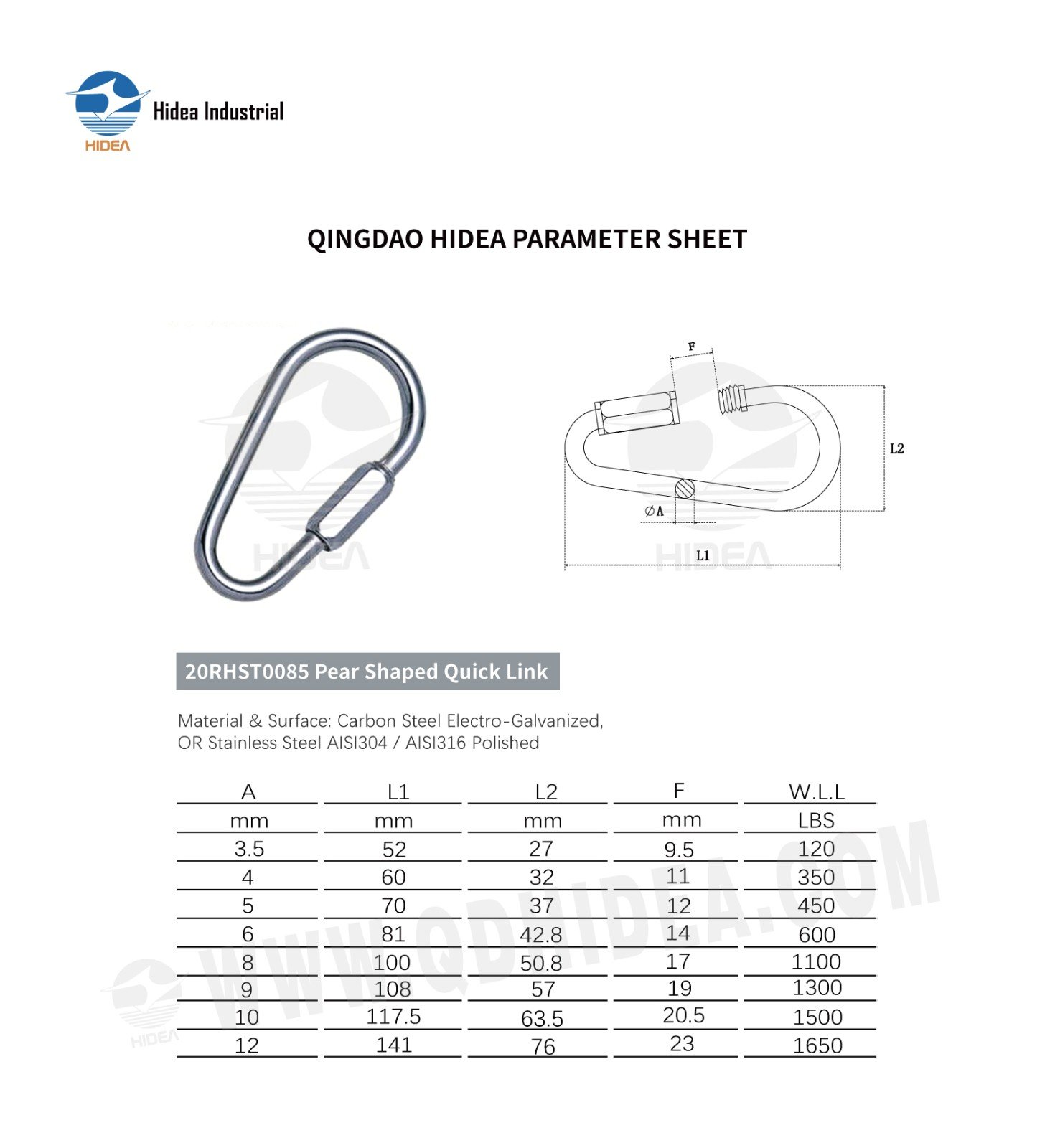 HIDEA Pear Shape Quick Link