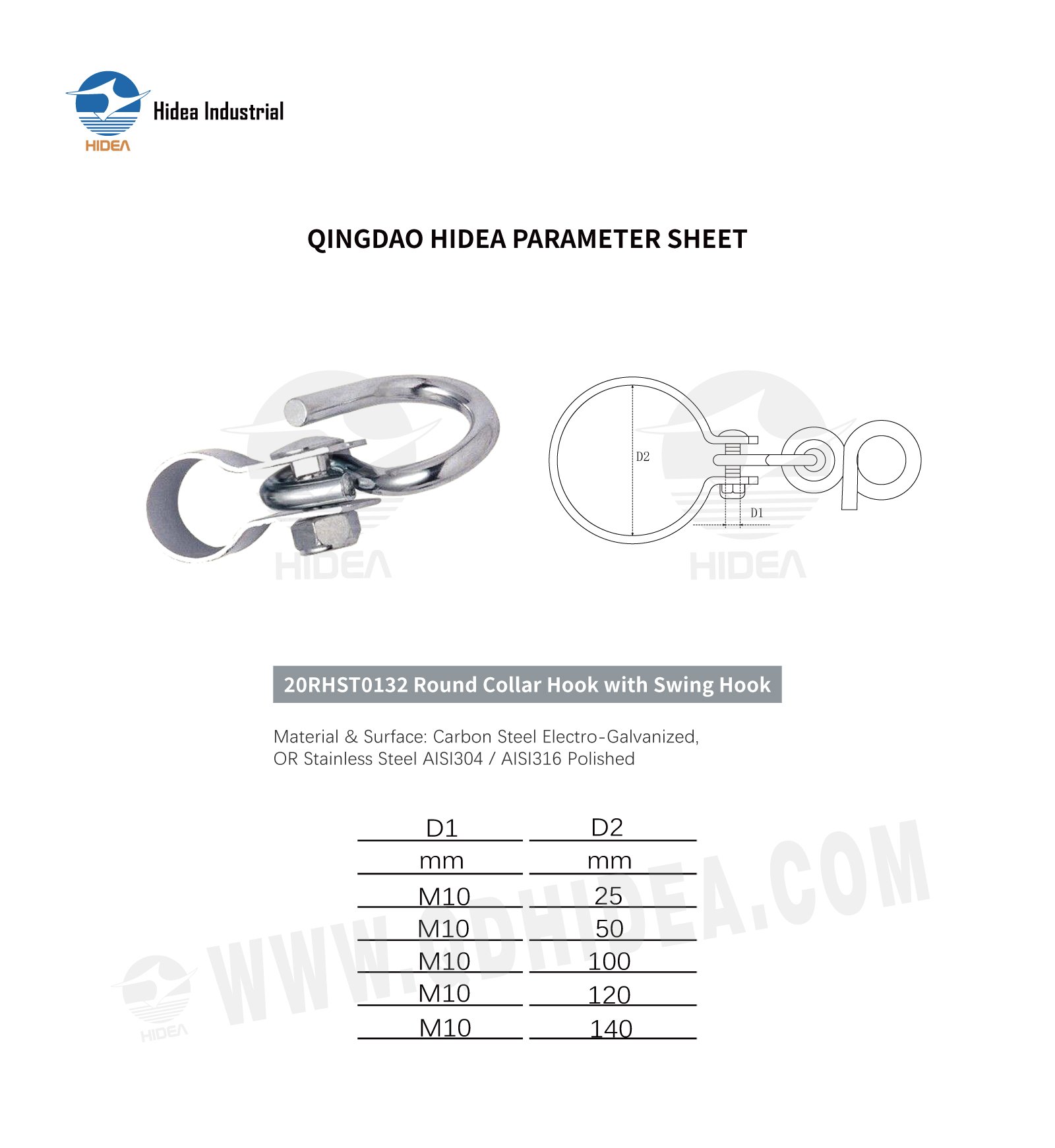 HIDEA Round Collar Hook with Swing Hook