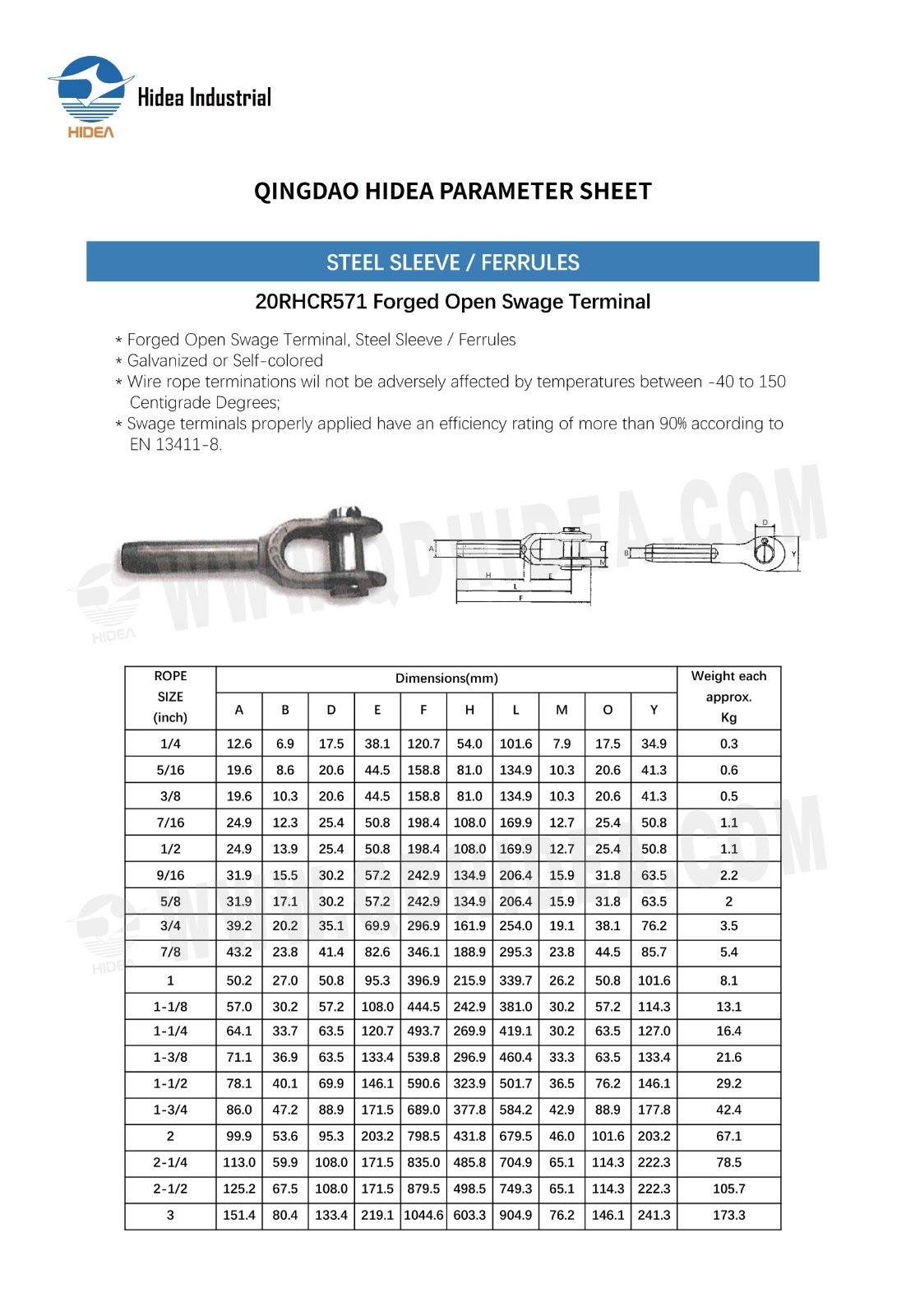 HIDEA Forged Open Swage Terminal