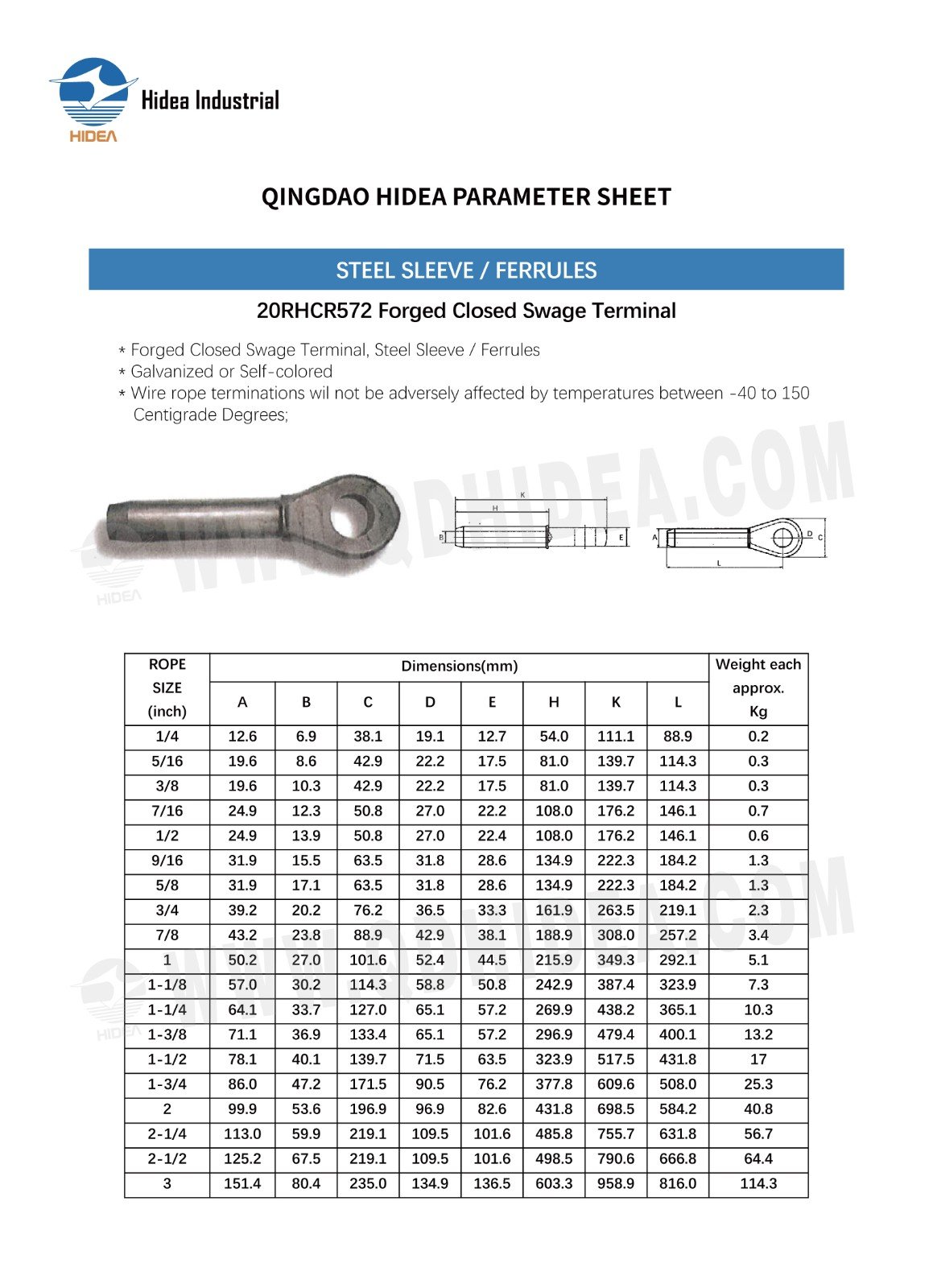 HIDEA Forged Closed Swage Socket