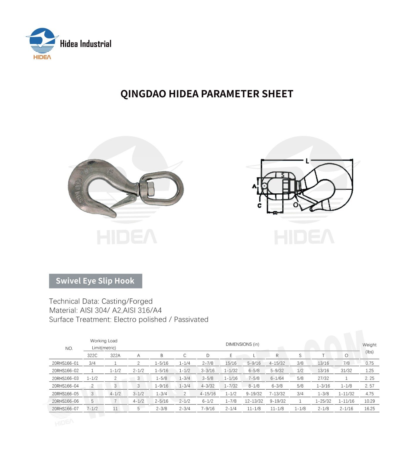 HIDEA Stainless Steel Swivel Slip Hook with Latch