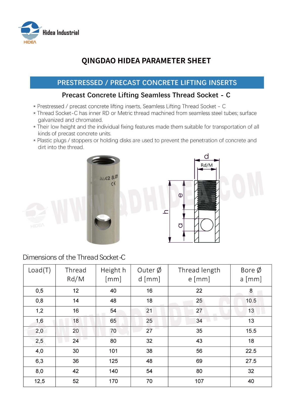 HIDEA Lifting Thread Socket-C