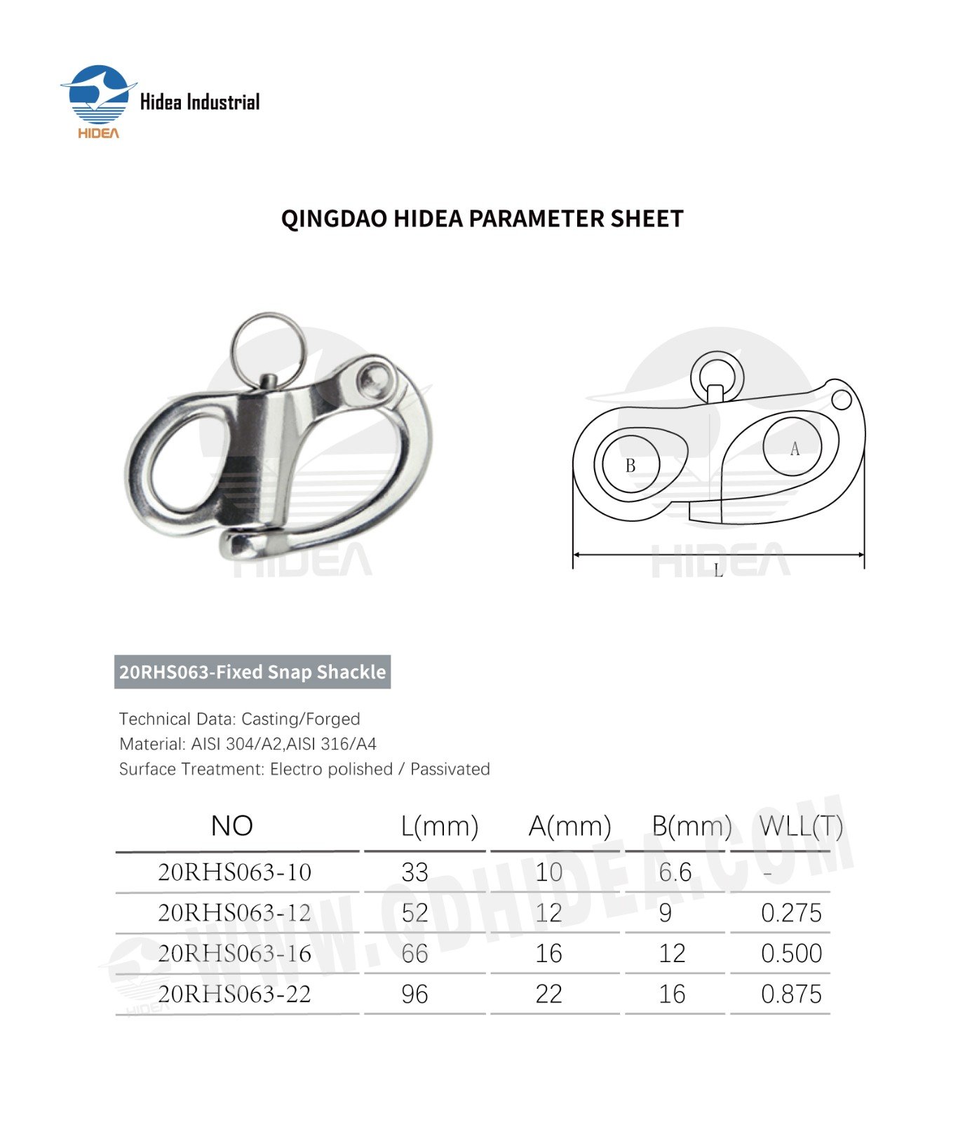 HIDEA Snap Shackle Fixed Eye