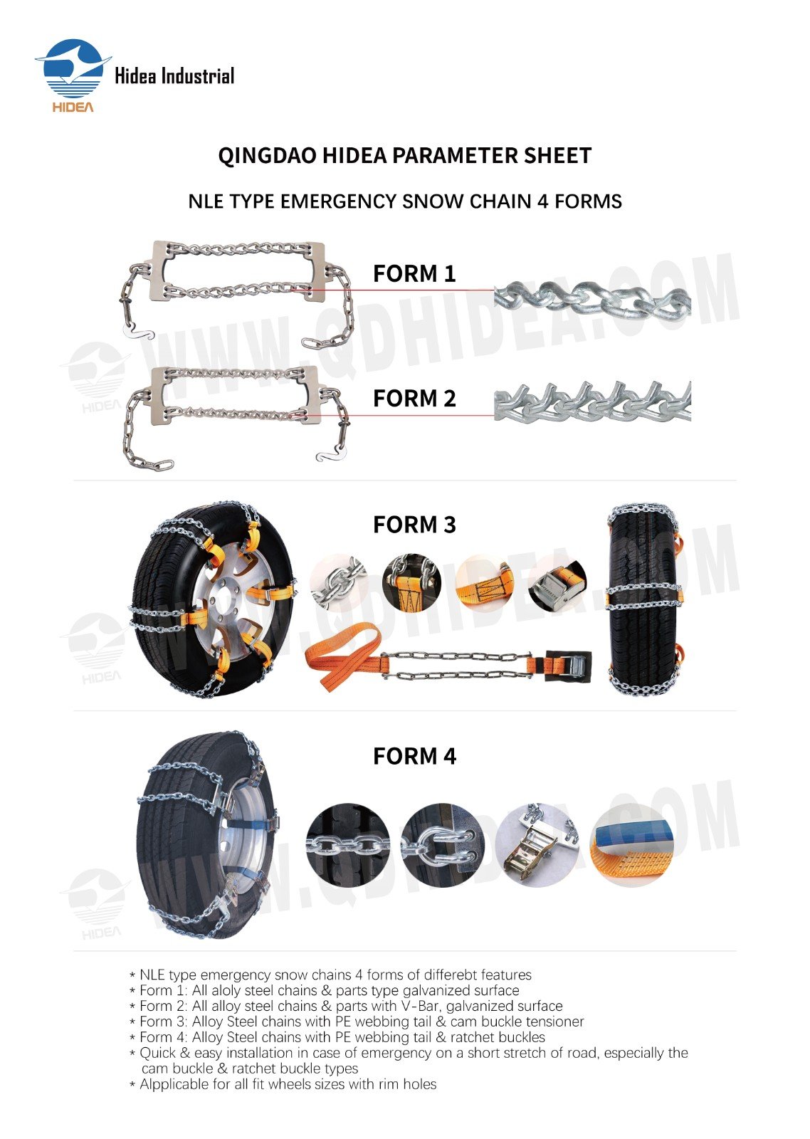 HIDEA NLE Emergency Tire Chains 