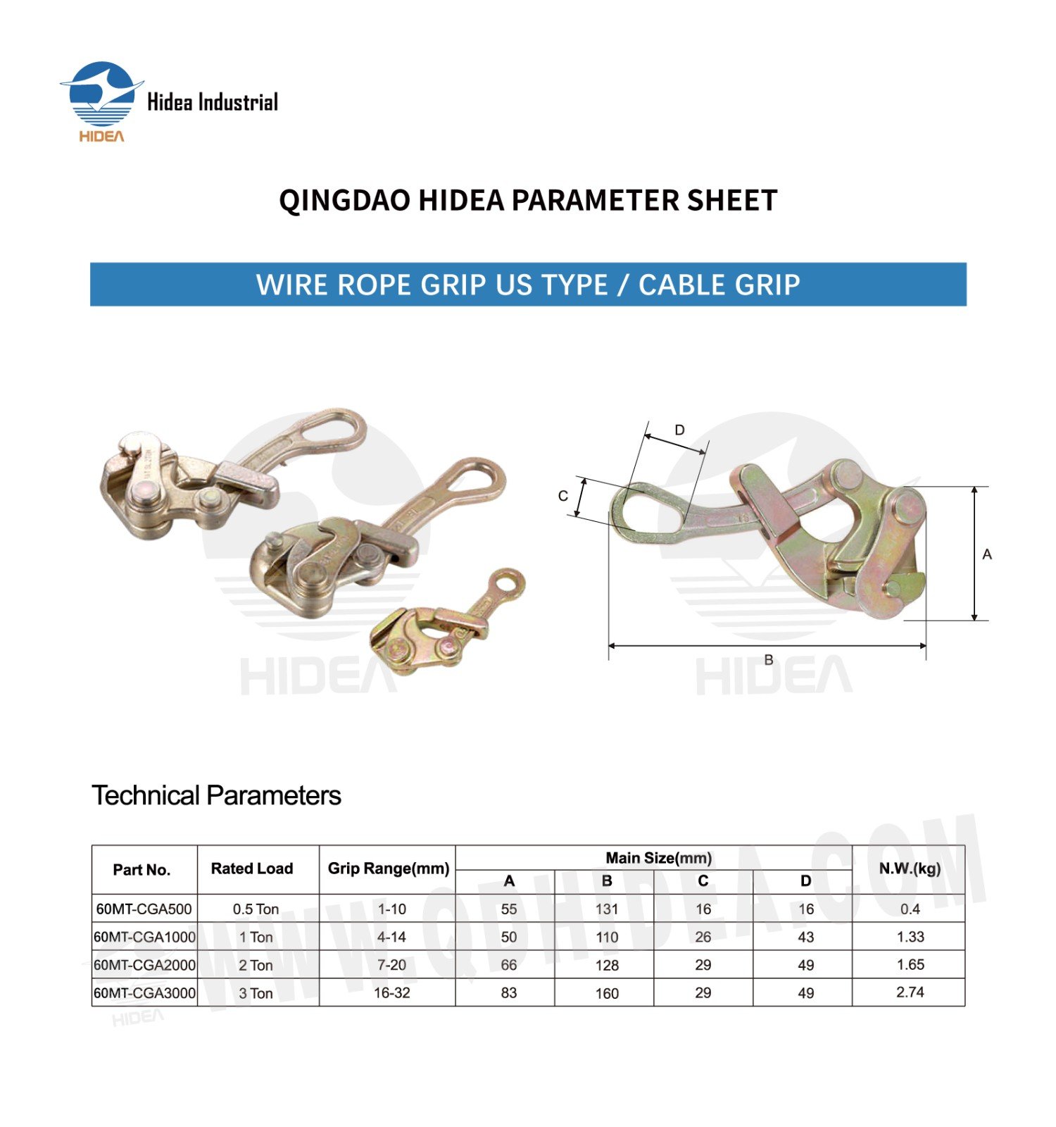 HIDEA US Cable Grip Puller 0.5T – 3T