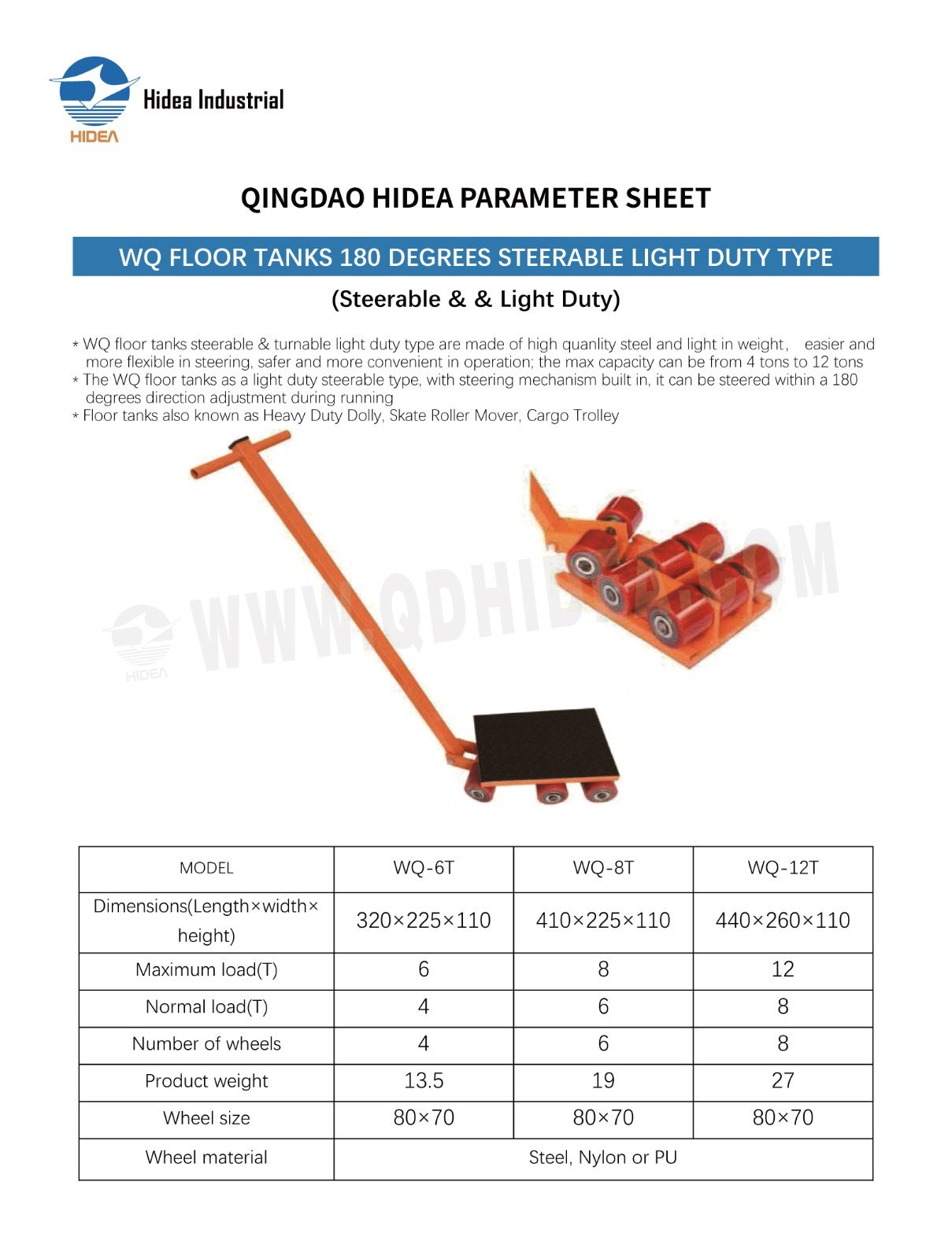 HIDEA WQ Light Duty Cargo Trolley