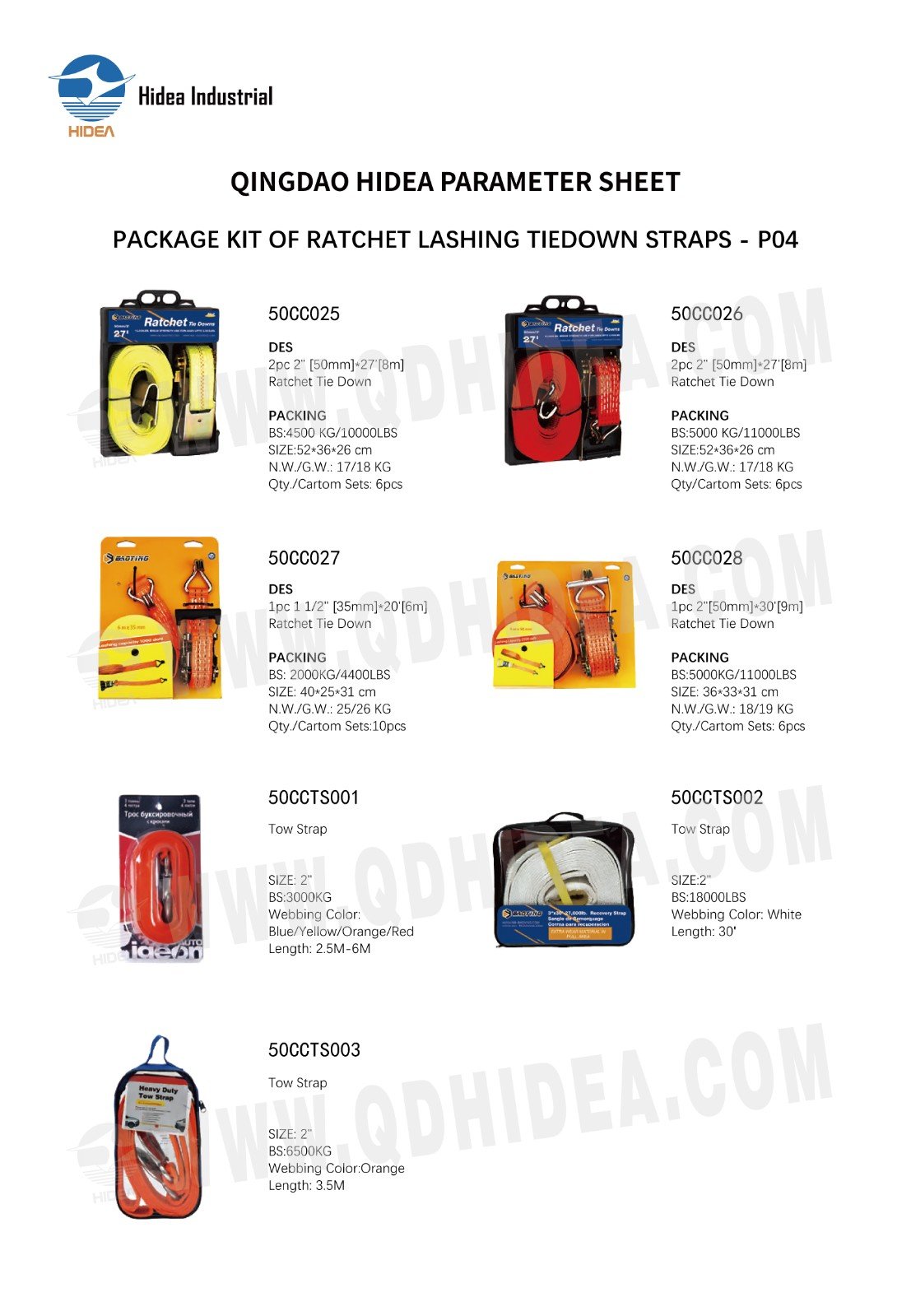 HIDEA Transport Lashing Straps Package Kits