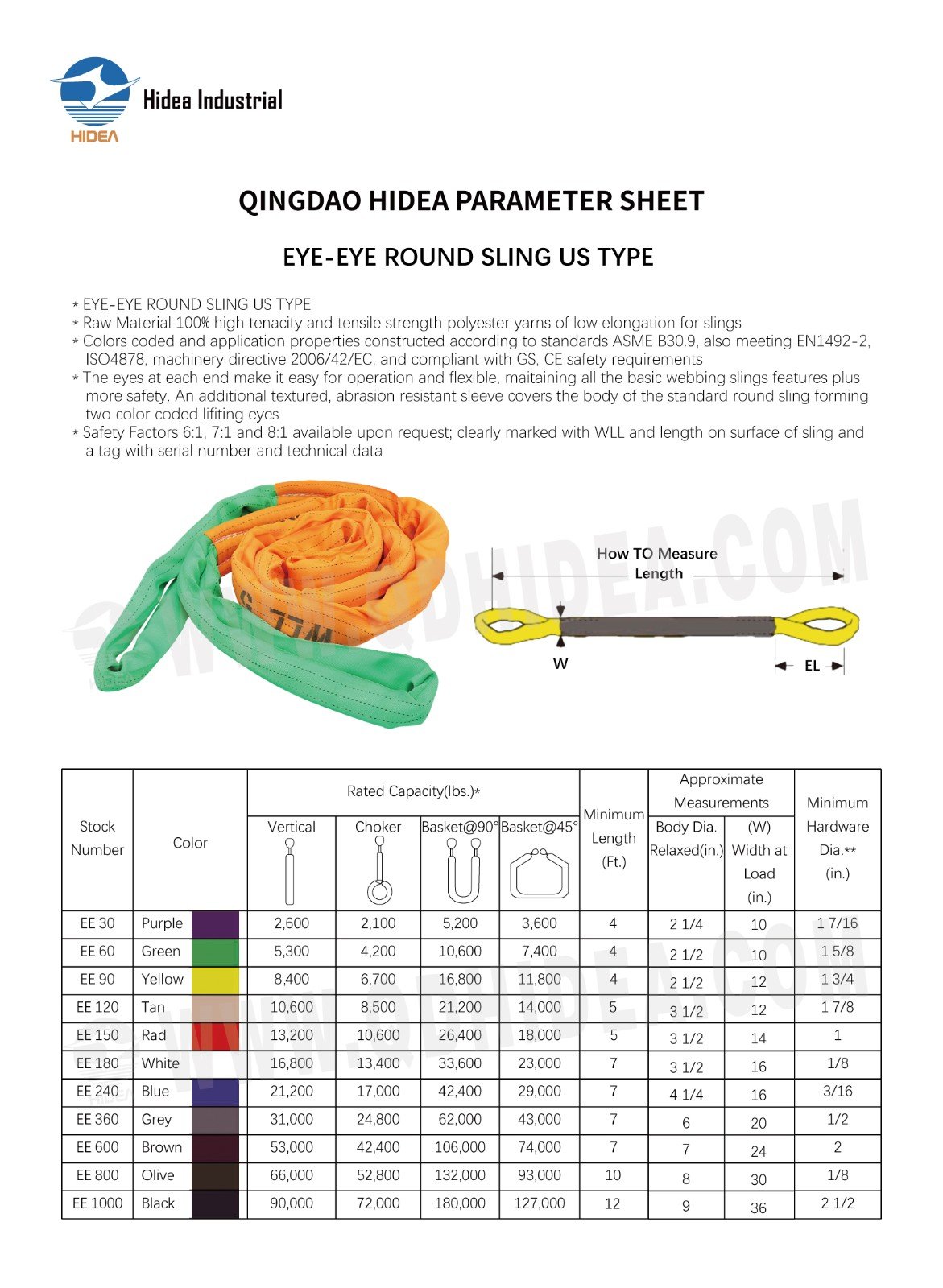 HIDEA Endless Round Webbing Slings