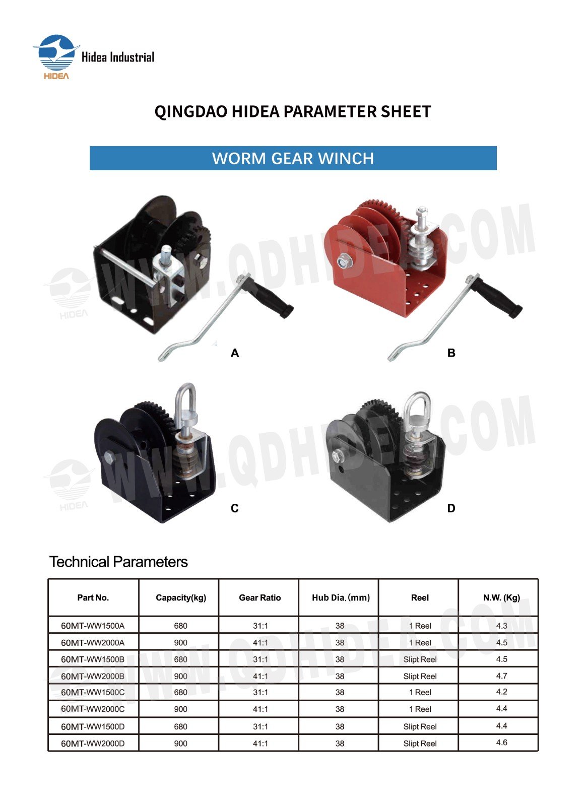 HIDEA Worm Gear Winch
