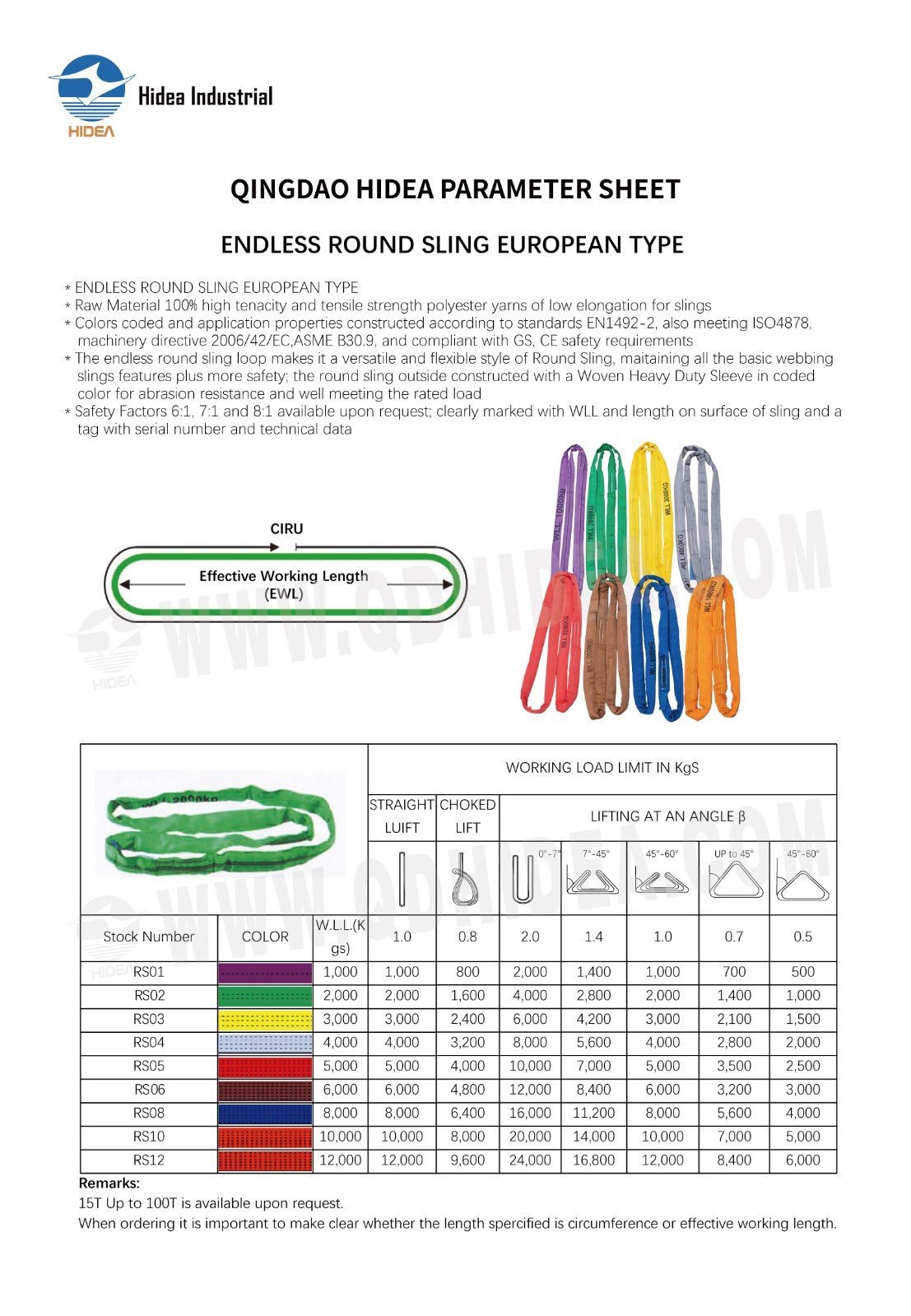HIDEA Endless Poly Round Slings