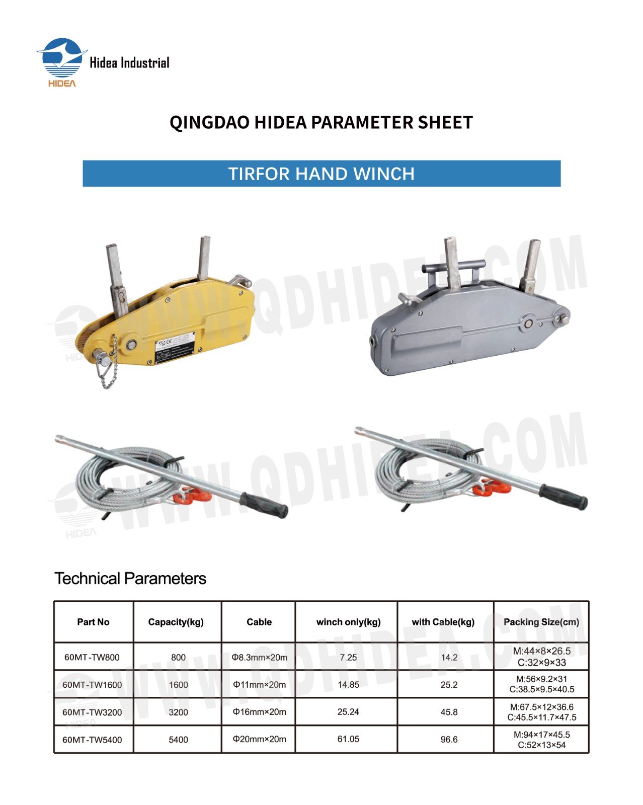HIDEA Tirfor Manual Hand Winch