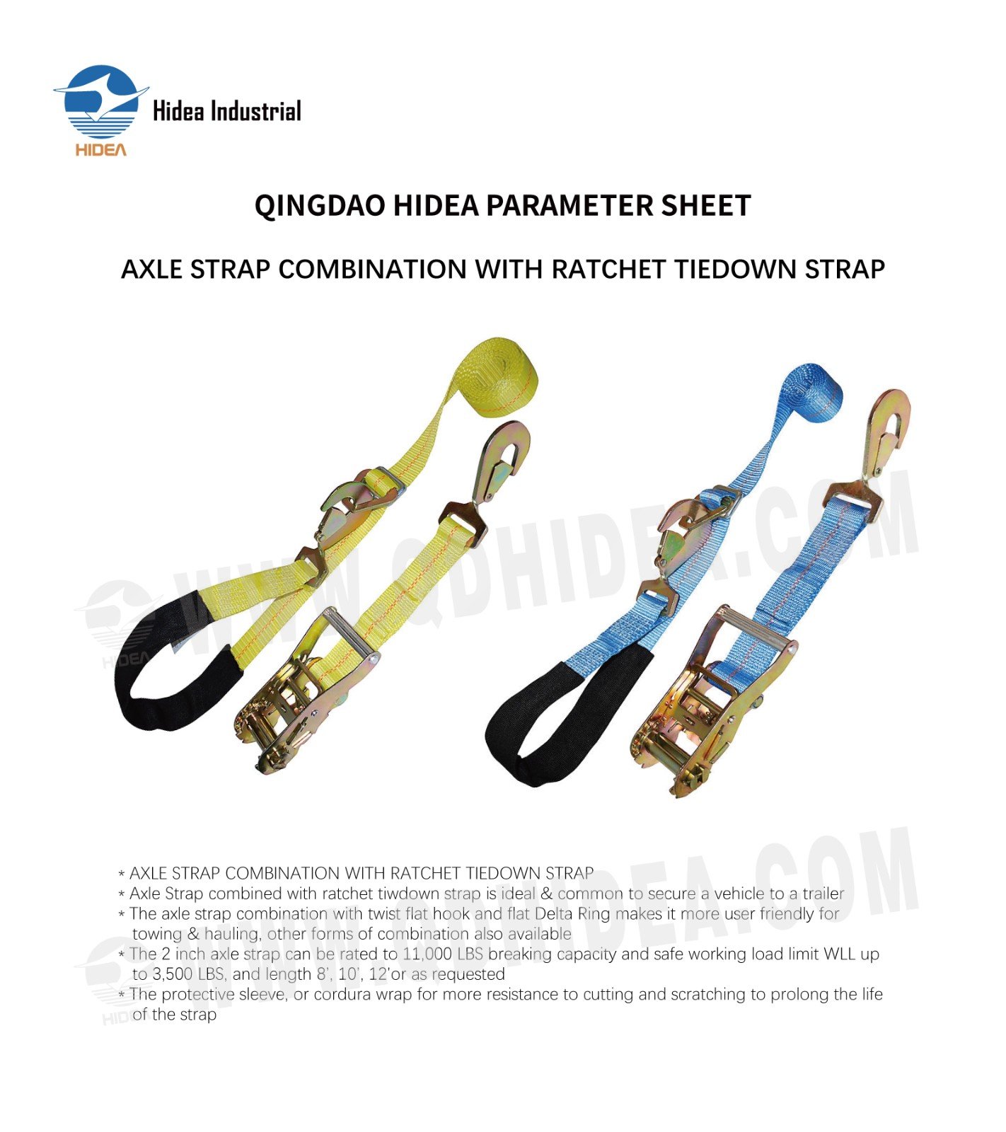 HIDEA Axle Strap & Tie Down Combination Strap
