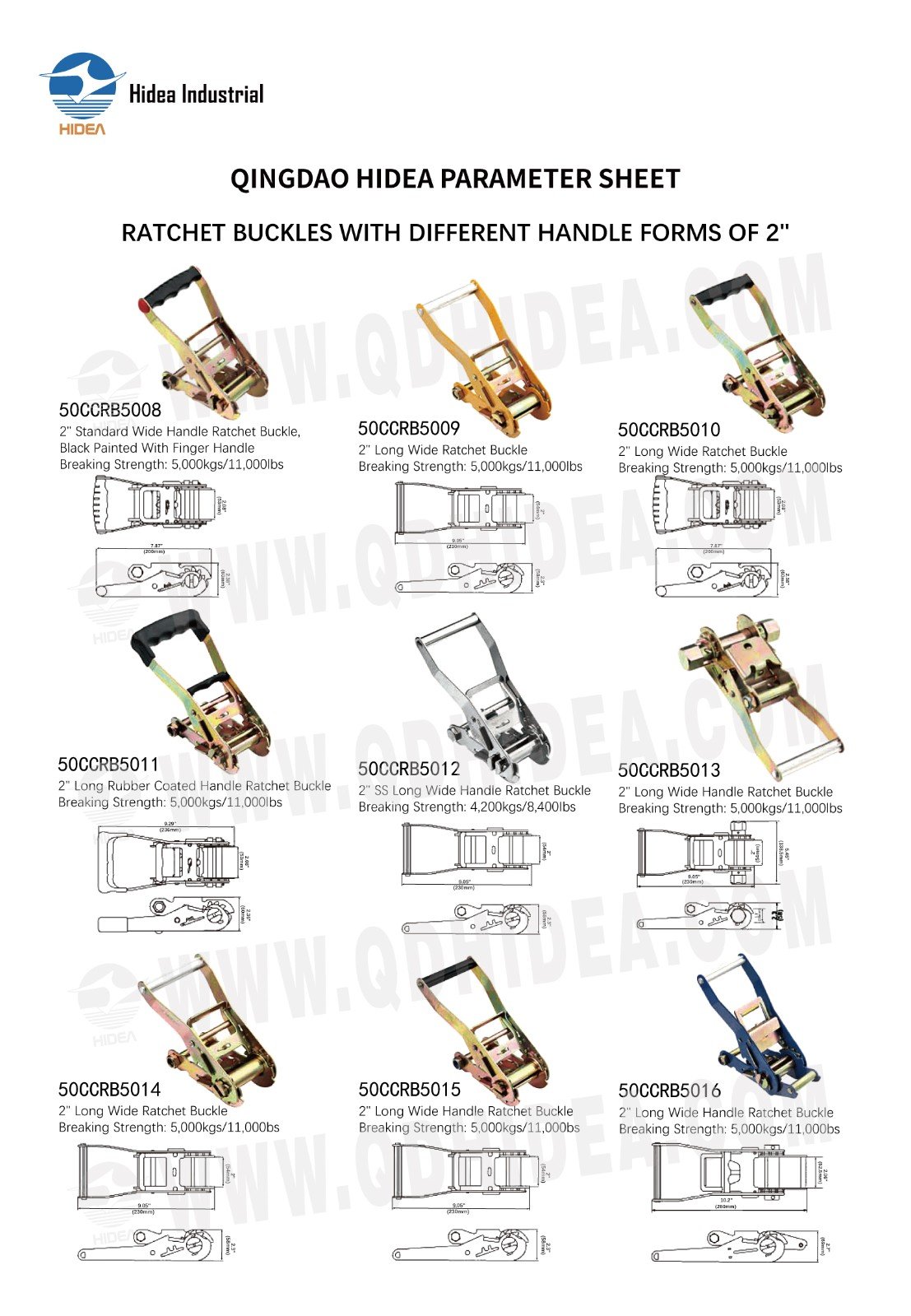 HIDEA 2" Ratchet Tie-Downs