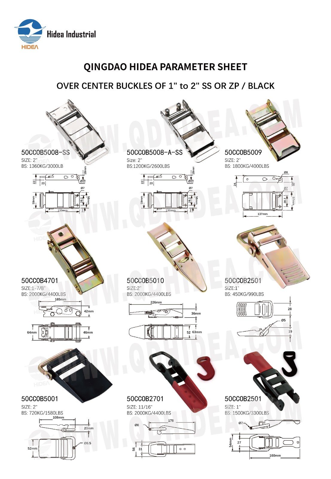 HIDEA Over Center & Paddle Buckles