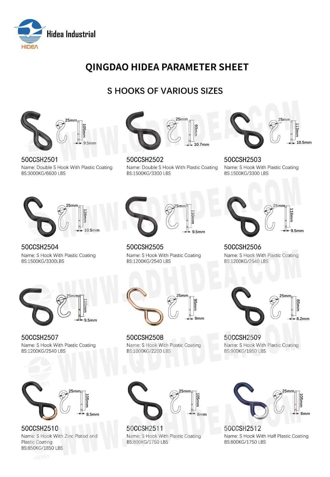 HIDEA S-Hooks for Tie Down Straps