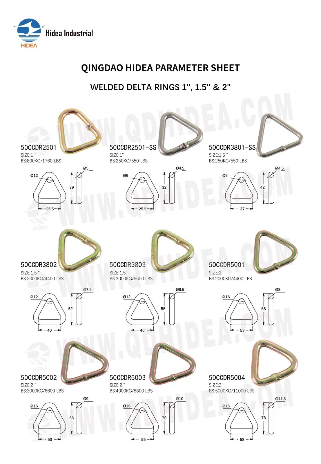 HIDEA Welded Transport Delta Rings