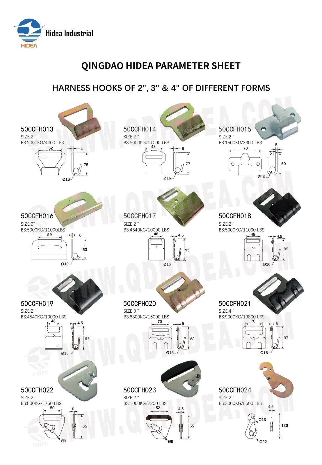 HIDEA Flat Snap Hook Vehicle Straps End Fitting