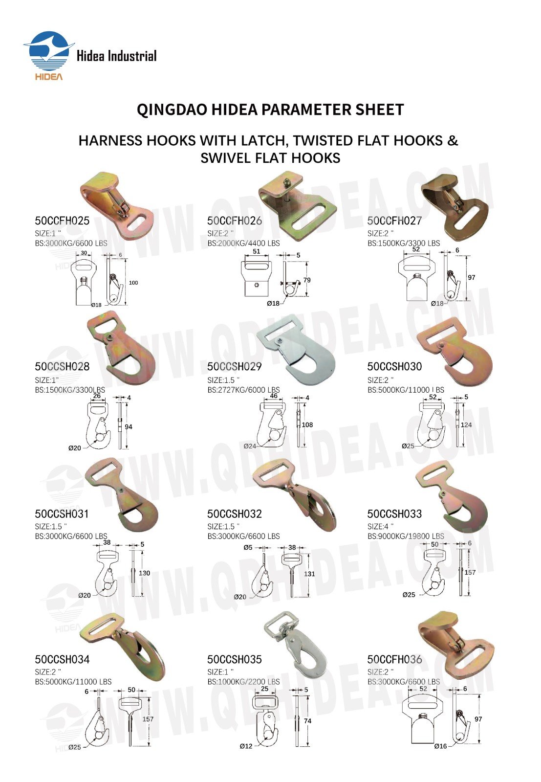 HIDEA Twisted Snap Hook | Swivel Flat Hooks