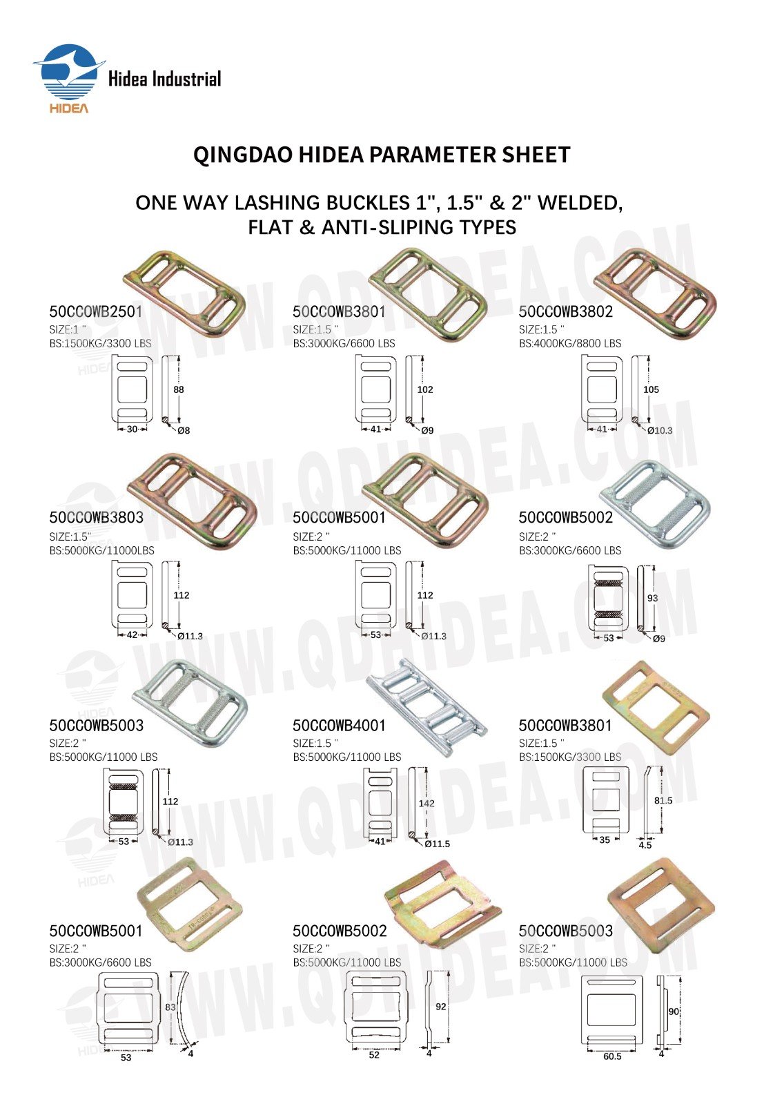 HIDEA One Way Strap Lashing Buckles