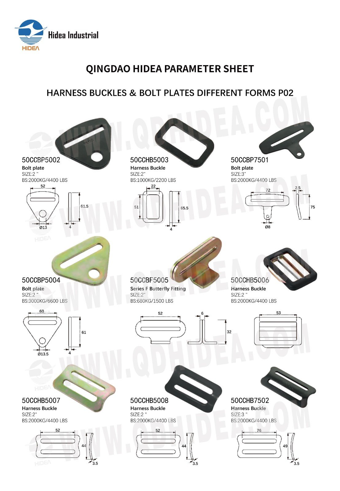 HIDEA Adjustable Buckles | Tie-Down D-Plate