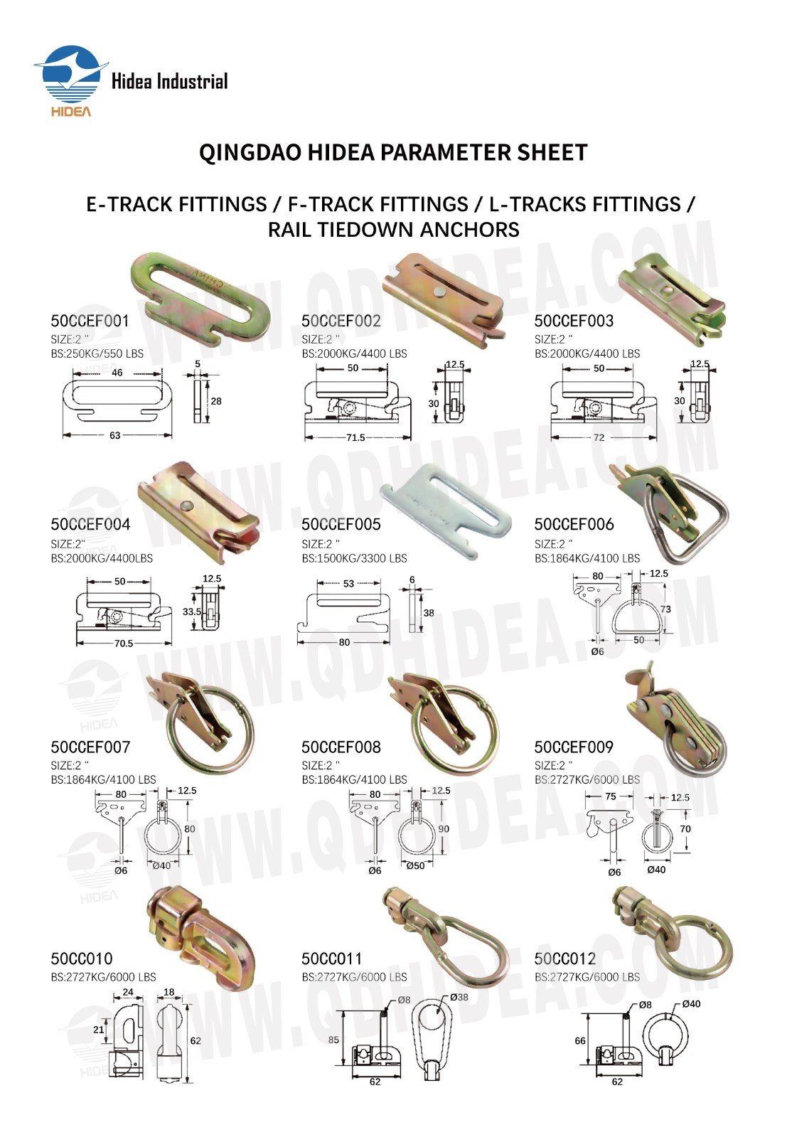 HIDEA Cargo Rail Tie-Down Anchors