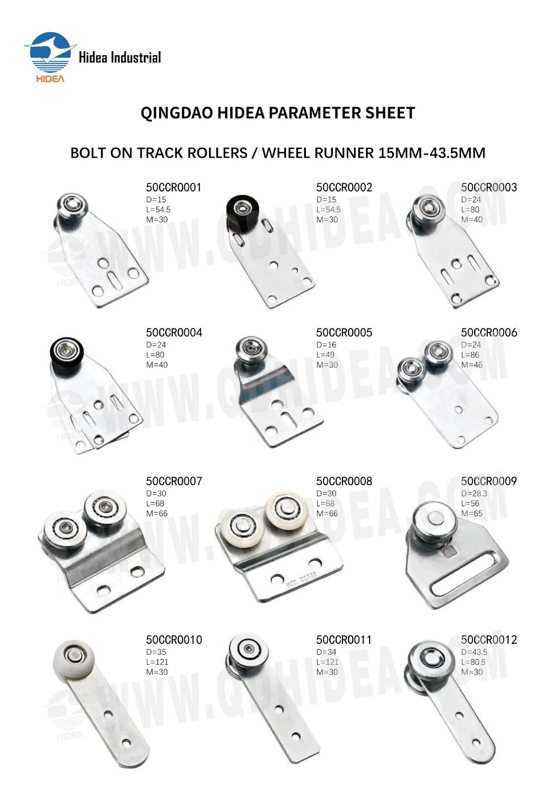 HIDEA Bolt On Track Rollers