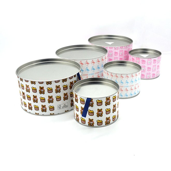 Tin Lid Round Paper Box for Biscuit & Cookie