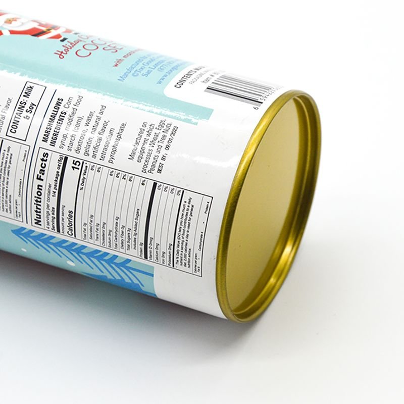 Metal Lid Paper Canister For Coffee Pet Food