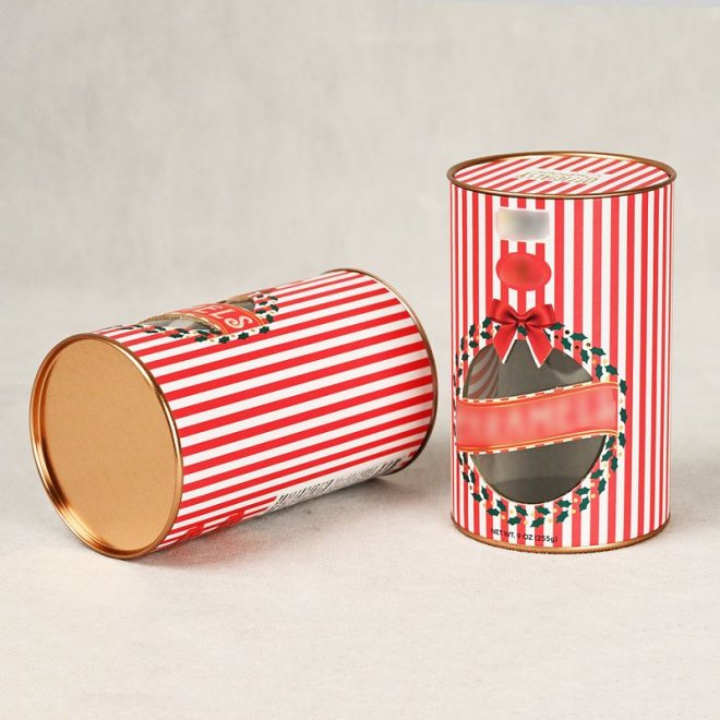 Food Grade Paper Canister with Window for Sugar Sweet Chocolate