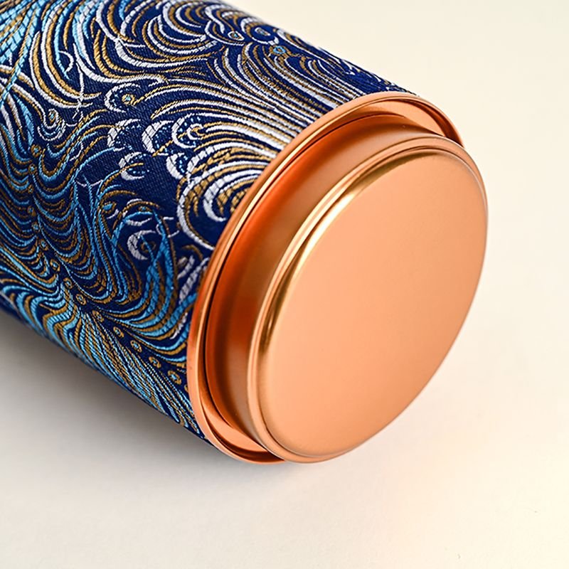 Silk Pattern Paper Tube with Metal Lid