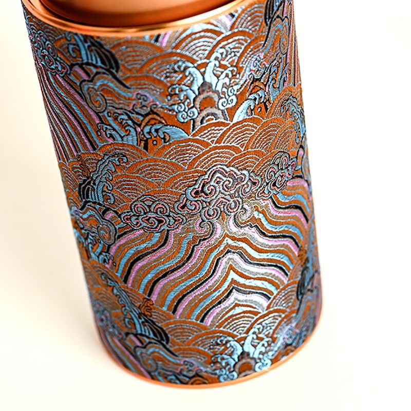 Silk Pattern Paper Tube with Metal Lid
