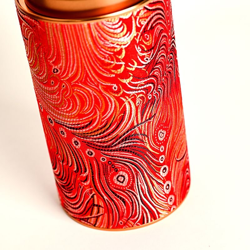 Silk Pattern Paper Tube with Metal Lid