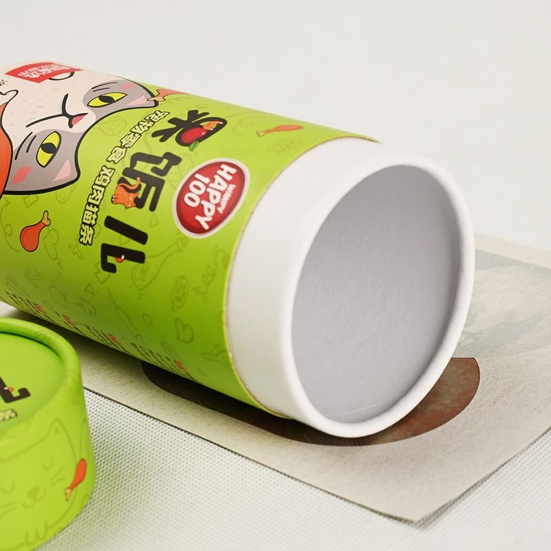 eco-friendly pet snack gift box with round paper tube design