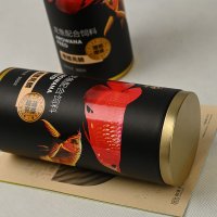 custom food grade paper tube with metal lid for pet snack packaging