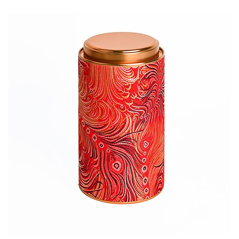 Silk Pattern Paper Tube with Metal Lid