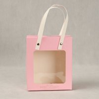 Pink Paper Bag with Clear Window