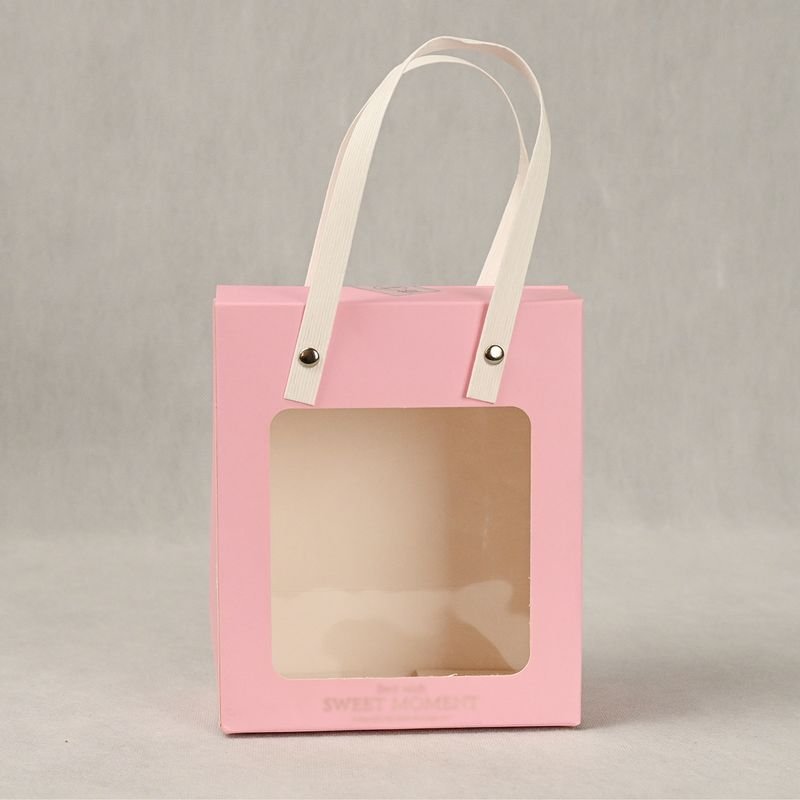 Pink Paper Bag with Clear Window