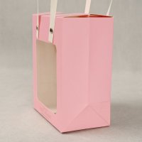 Pink Paper Bag with Clear Window