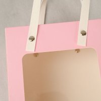 Pink Paper Bag with Clear Window