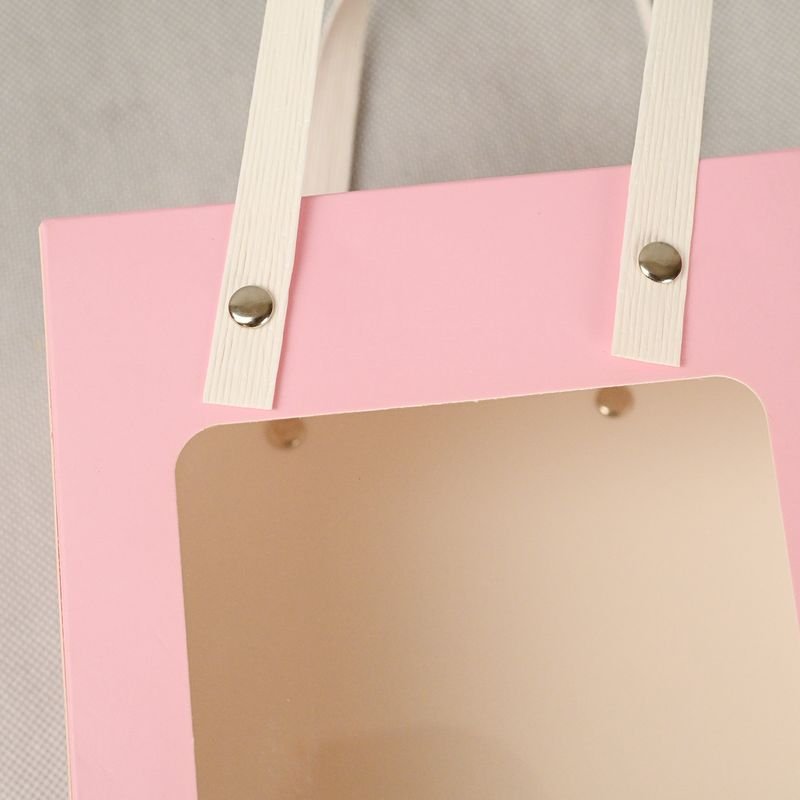 Pink Paper Bag with Clear Window