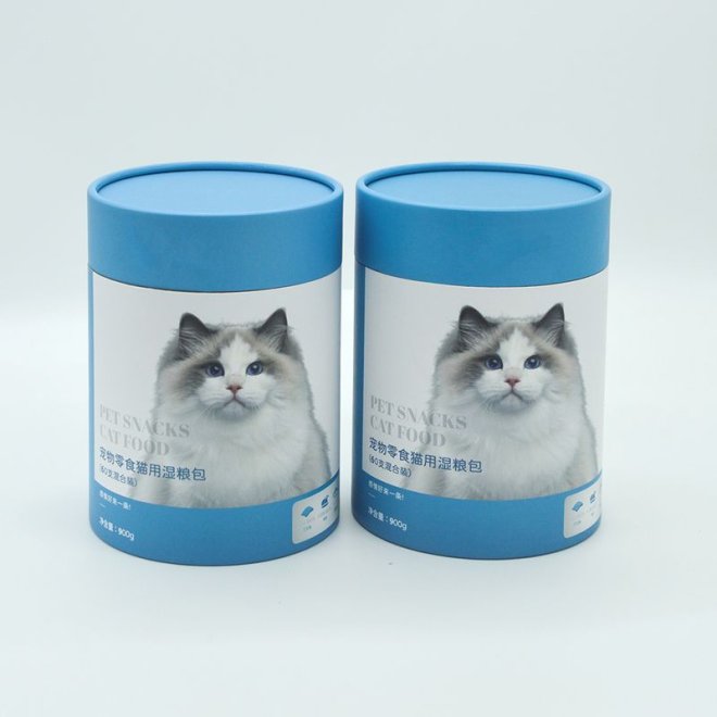 Custom Rolled Edge Paper Tubes for Cat Dog Pet Treats