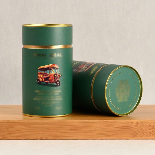 Flat Edge Paper Can for Tea Coffee