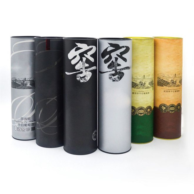 Luxury Kraft Paper Tube For Glass Bottle Wine Vodka Sprits