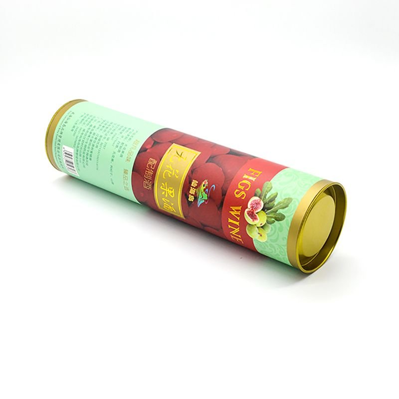 elegant wine tube box with gold foil logo