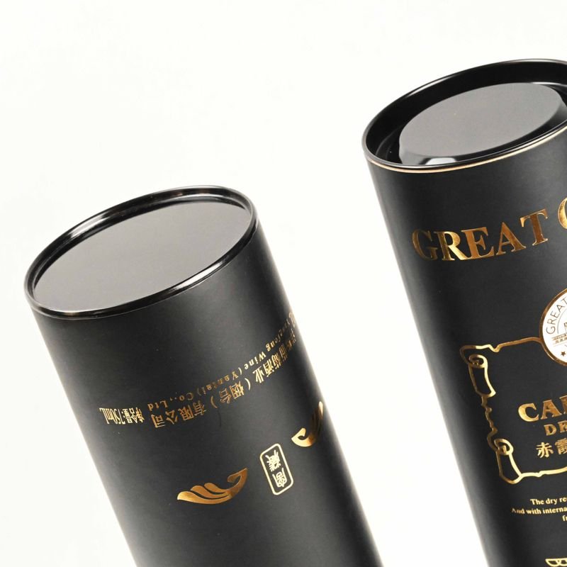 Airtight paper canister for wine bottle packaging