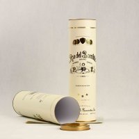 Durable recyclable paper cylinder with tin lid for spirits