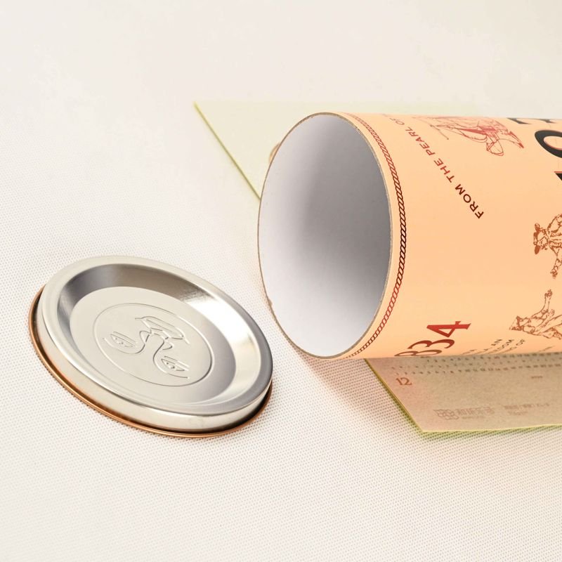 Custom printed biodegradable cardboard canister for liquor packaging