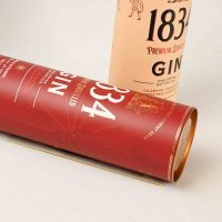 Durable cardboard tube without plastic or metal lid for whisky packaging